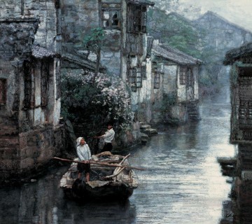 Yangtze River Delta Water Country 1984 Chinese Chen Yifei Oil Paintings